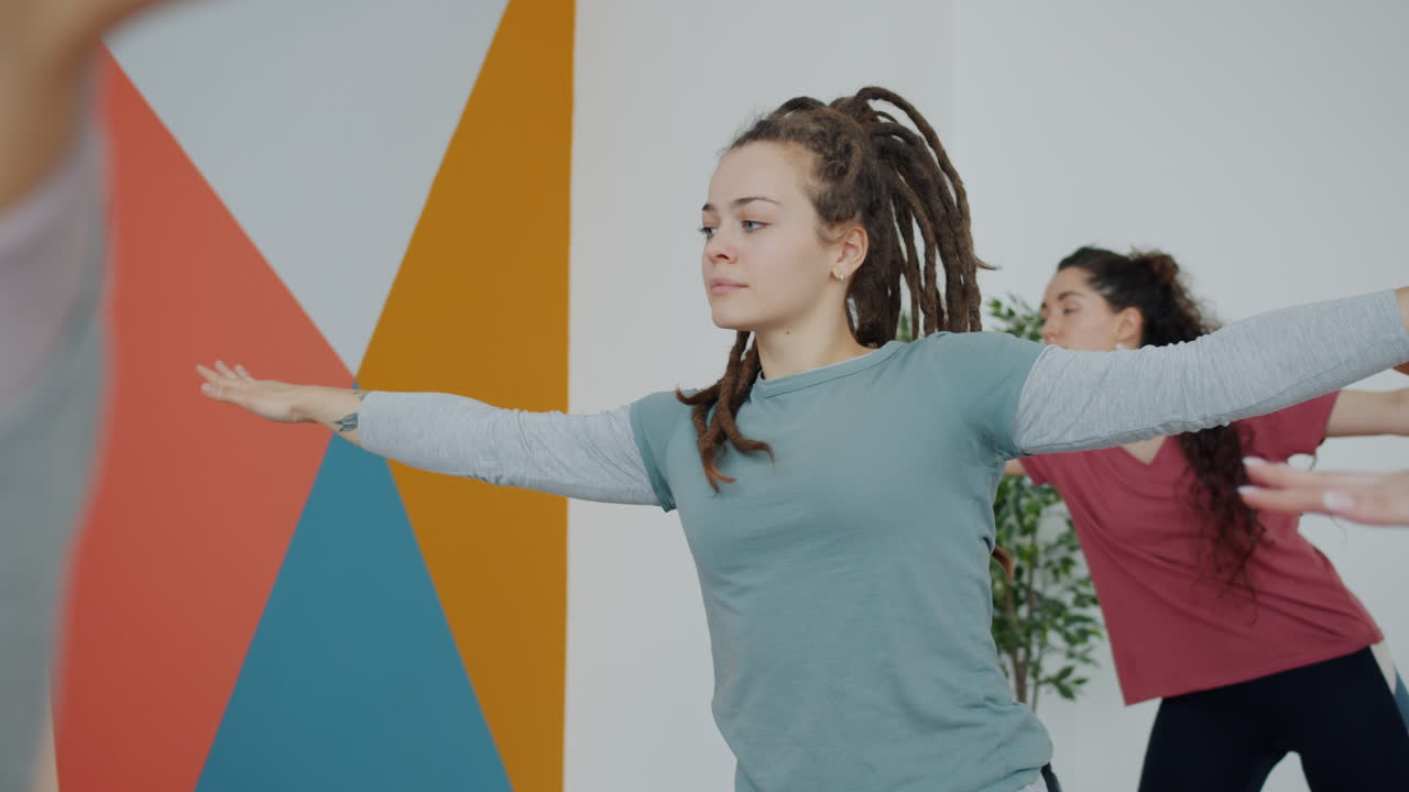 Women in a yoga or dance class