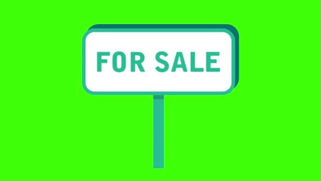 for sale sign icon pops up on the green screen