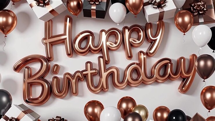 Sfondo di compleanno con palloncini e regali