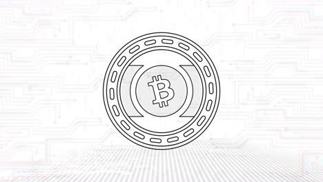bitcoin en efectivo - bch - criptomoneda en 3d contorno de la moneda de bucle