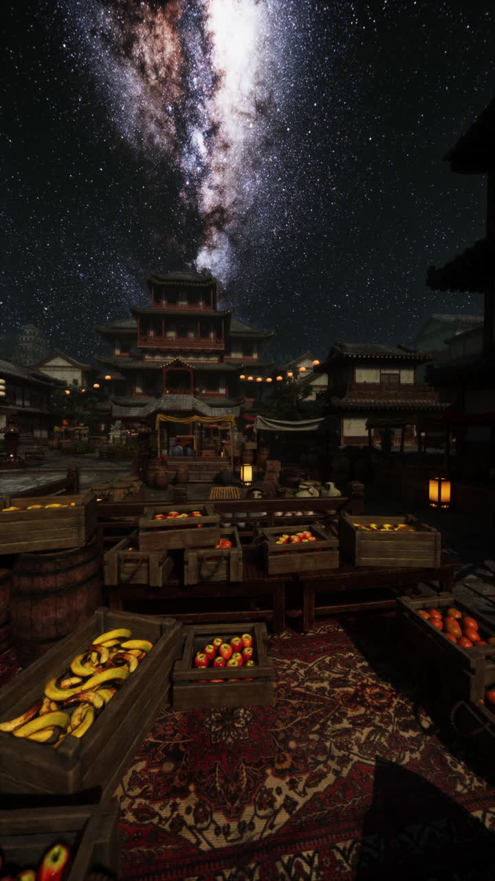 은하계 아래의 야간 시장