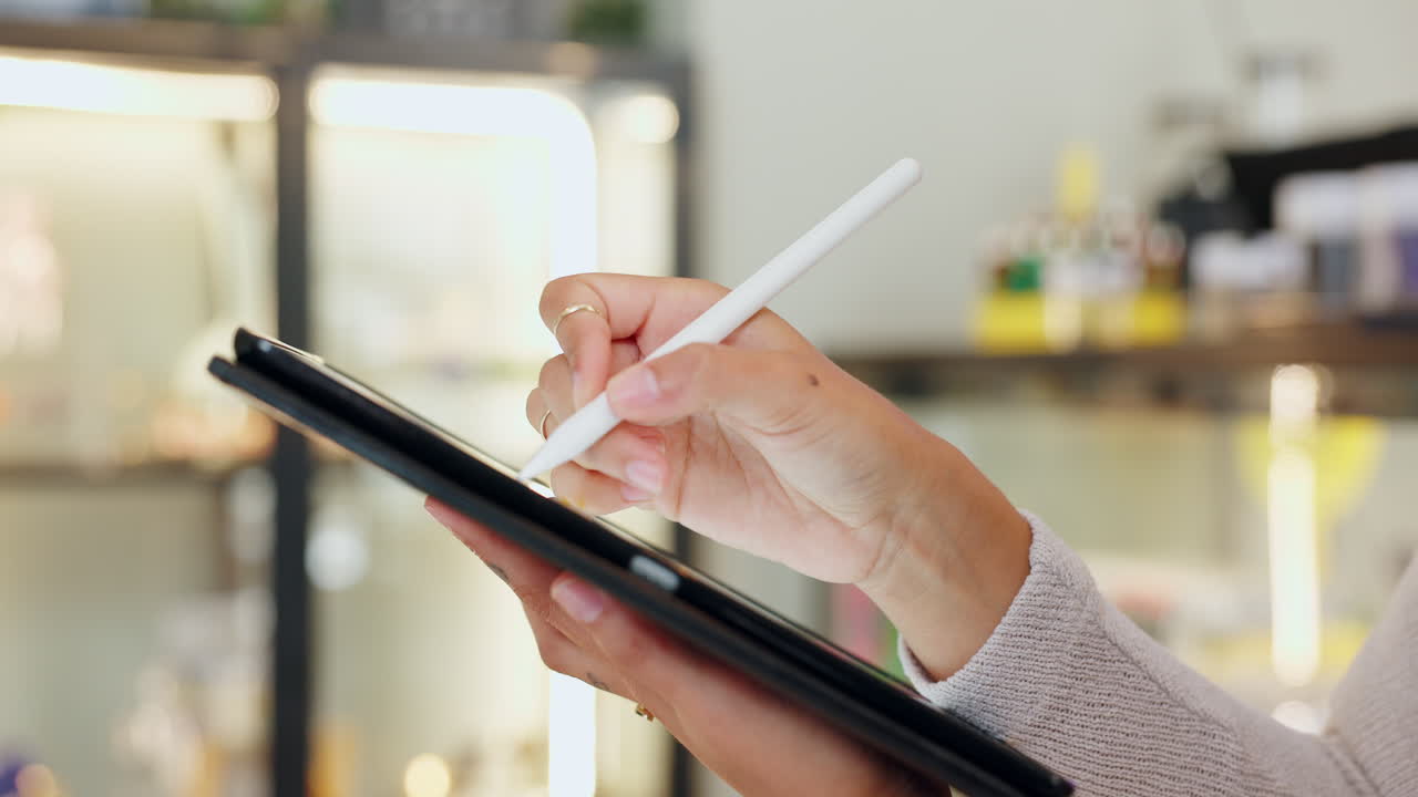 Using a stylus on a tablet