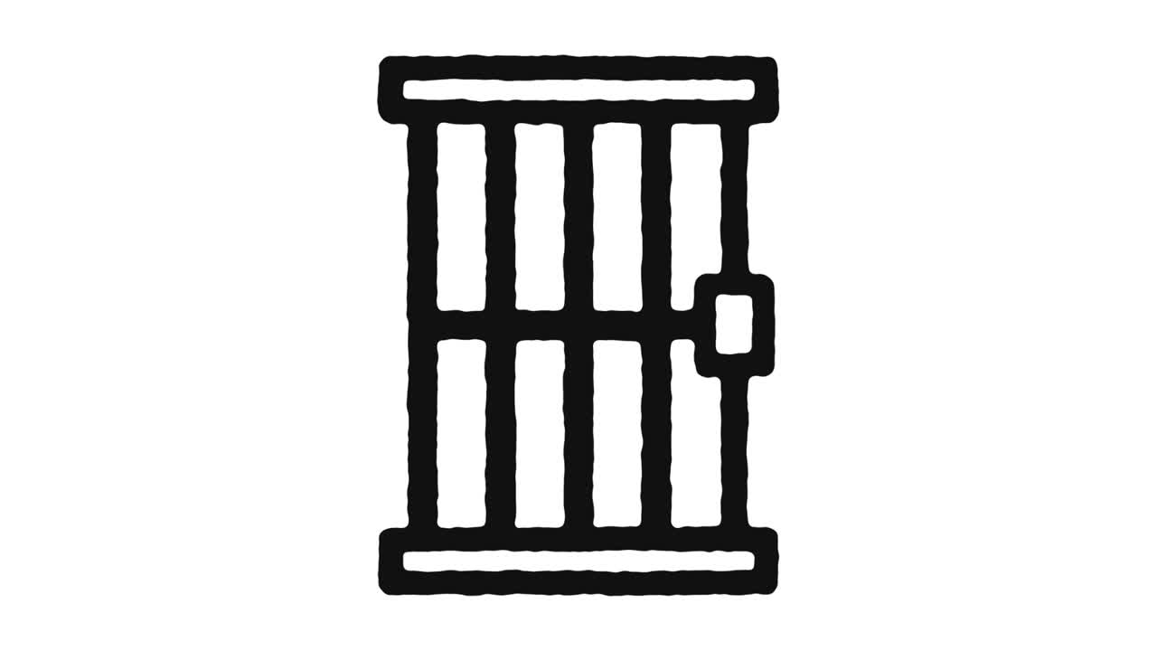 Prison Icon Animation Footage & Alpha Channel