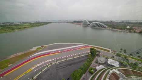 day light singapore city famous flyer ride bay panorama 4k time lapse