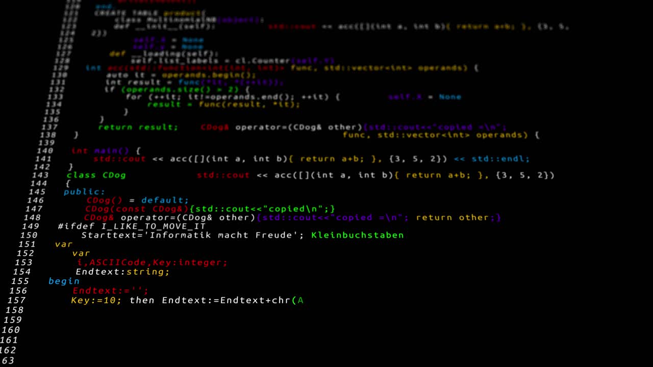 4k programming code abstract technology background for software developer and computer script