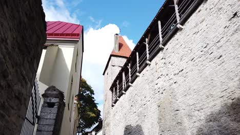 beautiful old town castle walls in downtown of tallinn, estonia