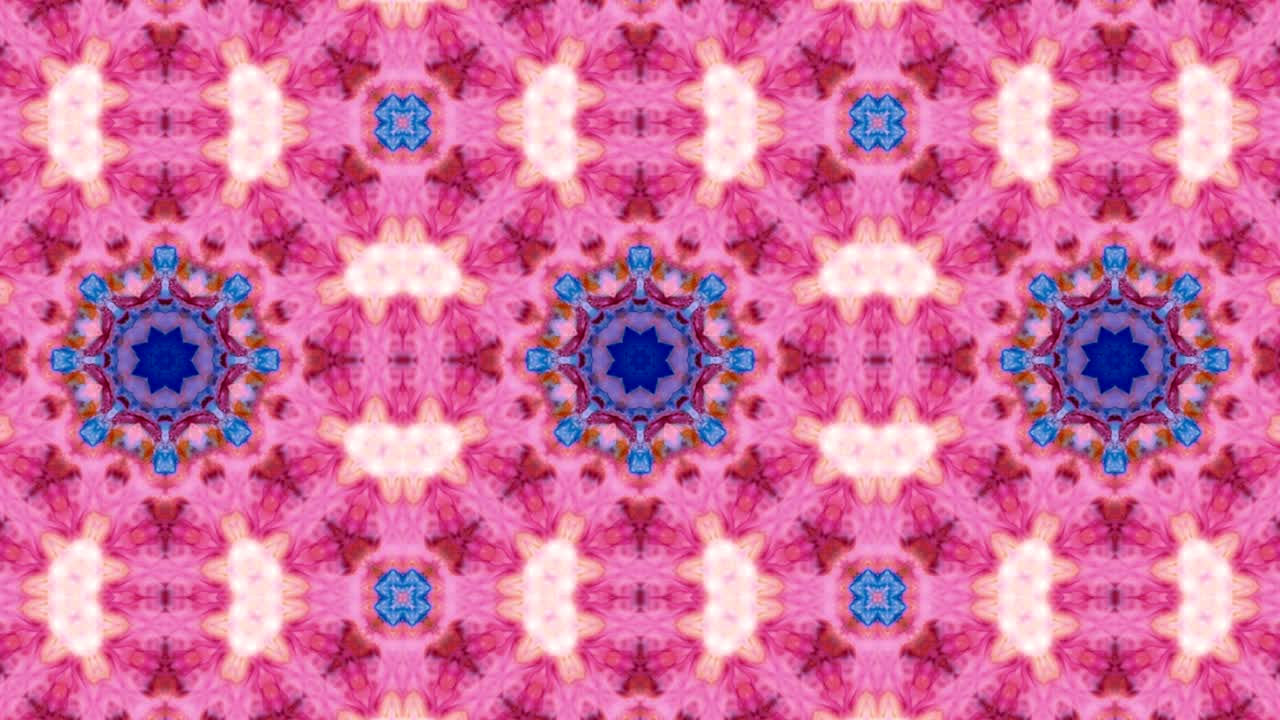 Concepto Abstracto de Tinta Suave de Pincel, Patrón Simétrico Ornamental Decorativo, Movimiento de Caleidoscopio, Formas Geométricas de Círculos y Estrellas