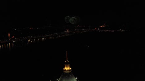 big fireworks in budapest on the 20th of august hungarian national holiday