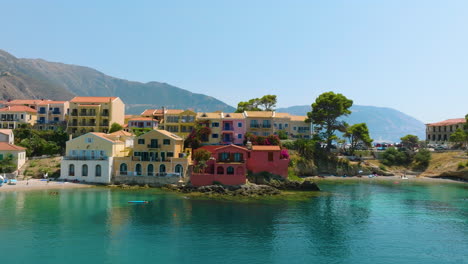 colorful village by the aegean sea