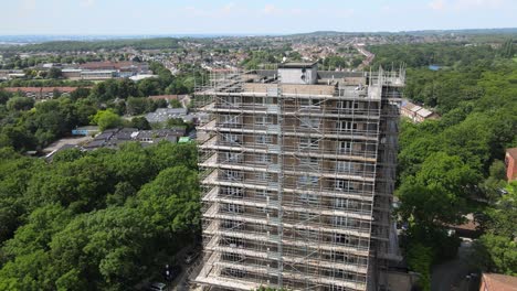 Woodford Green UK Tower block refurbishment aerial footage 4K