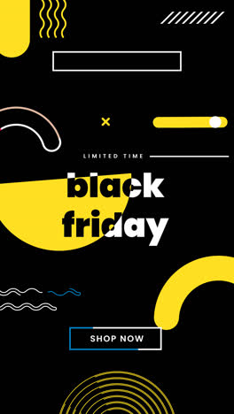 motion graphic of flat black friday instagram posts collection