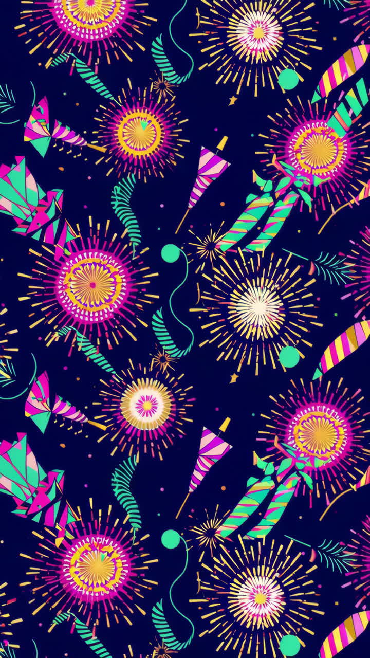 Vibrant Festive Fireworks Celebration Pattern