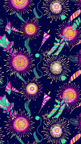 vibrant festive fireworks celebration pattern