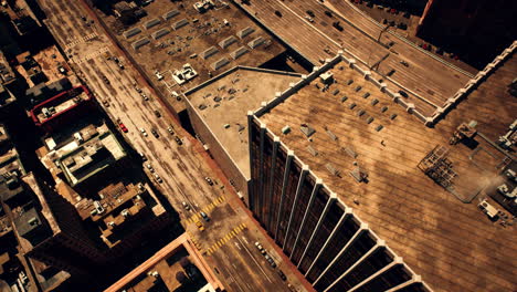 aerial view of a city downtown