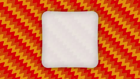 estandarte rectangular de marco blanco en formas onduladas de color naranja animación