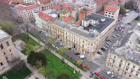 zagreb earthquake during covid19 corona virus - aerial footage