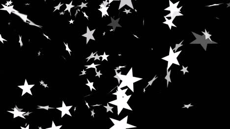 animation of christmas stars falling over black background