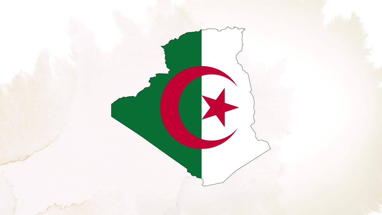 Segno nazionale animato 4K dell'Algeria