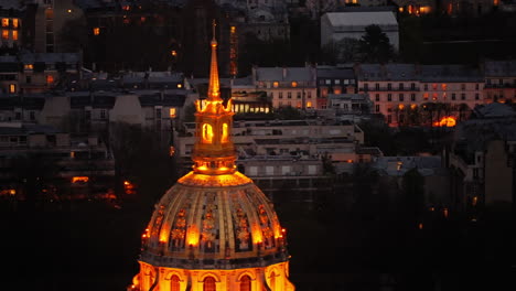 dome des invalides or tomb of napoleon illuminated at night