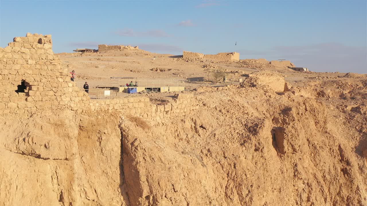 Ancient Masada Fortress Ruins in Judean Desert, Israel