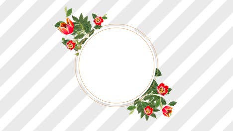 photo frame for copy space with decorative red flowers