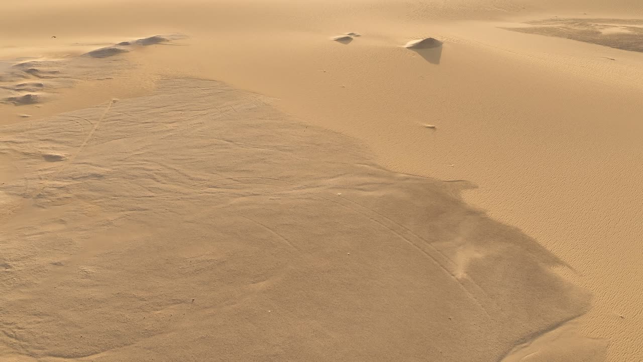Wind Sweeping Across a Sandy Desert Landscape