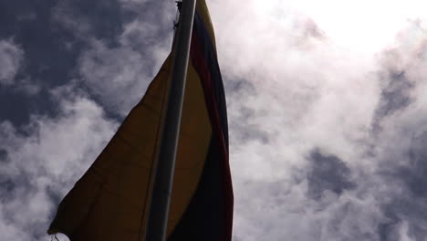 flag waving in wind in bogota colombia