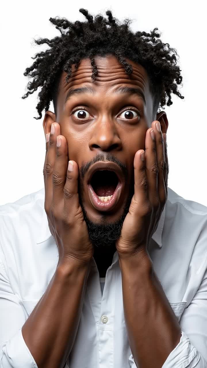 A man with dreadlocks covering his face with his hands