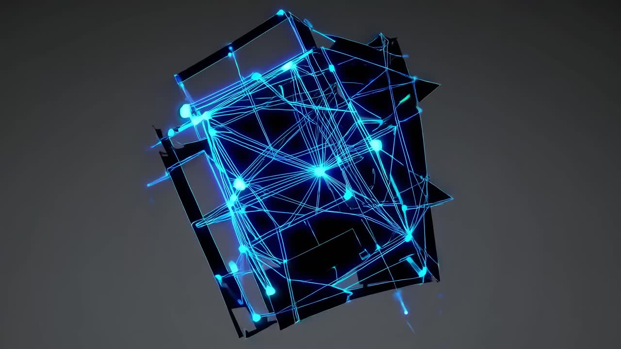 Abstract Geometric Design with Glowing Lines