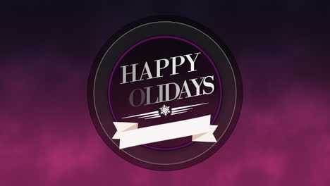 simple yet elegant happy holidays circle on purple backdrop