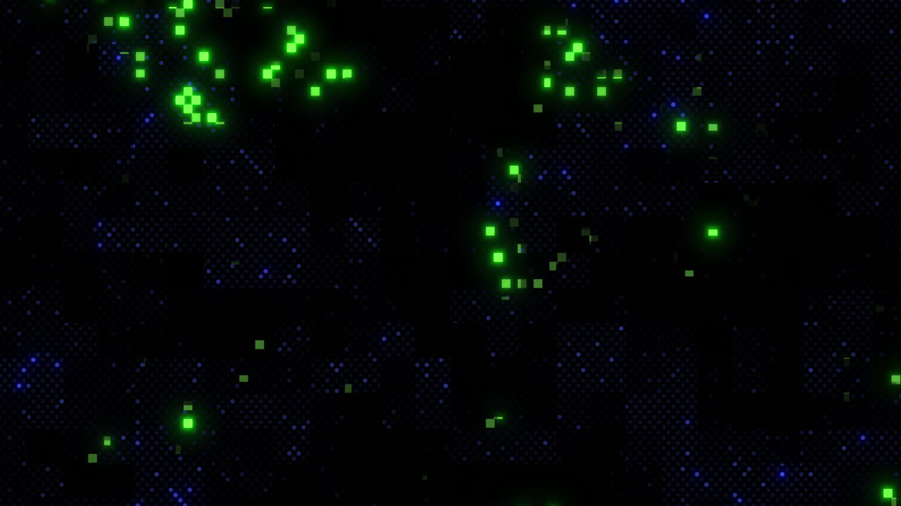 Glimmering honeycomb intricate green dots on a black background
