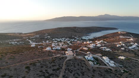 late afternoon shot over the small island of heraklia | small islands in the aegean sea | 4k