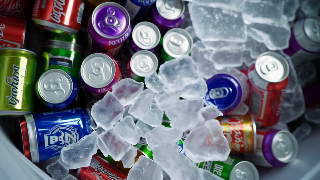 Assorted Cold Drinks in Ice