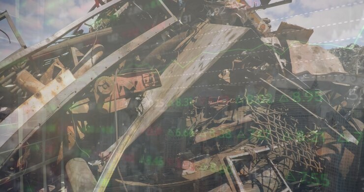 Animazione di elaborazione dati su discarica