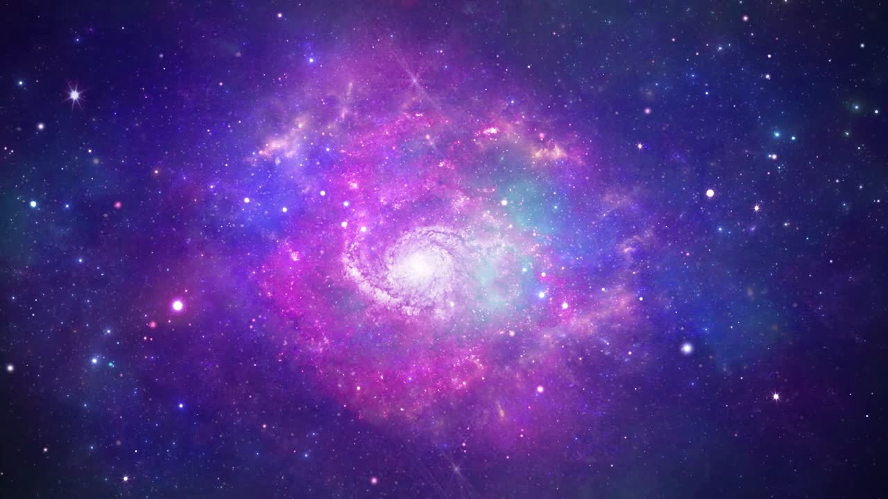Animazione in loop 4K: zoom in volo attraverso campi stellari e nebulose nello spazio