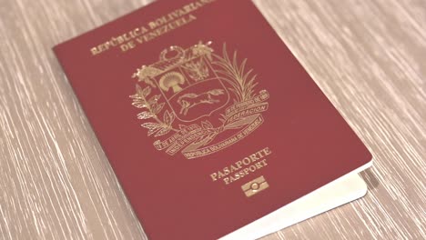 close up of the republic of venezuela passport