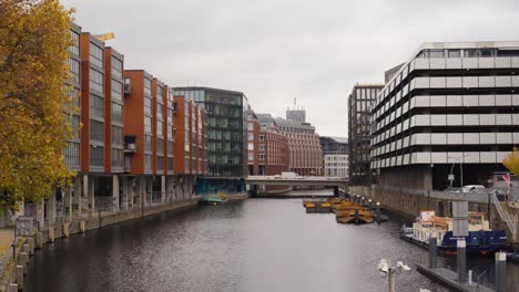 buildings and bridges in hamburg city center