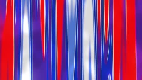 digital abstract animation with warping blue and white waves moving on red background