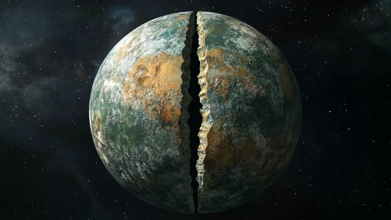 A Cracked Earth in Space