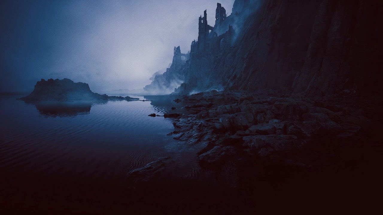 Serene twilight scenery quiet high ground with tranquil lakes