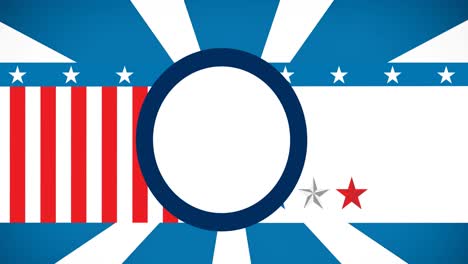 Animation-of-white-circle-with-copy-space-over-american-flag