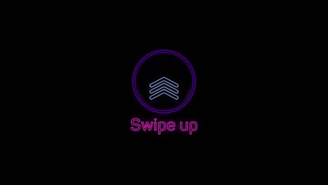 swipe up neon icon. scroll arrow up drag button up social media interface action icon. motion graphic. swipe up animation footage.