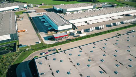 aerial view of goods warehouse