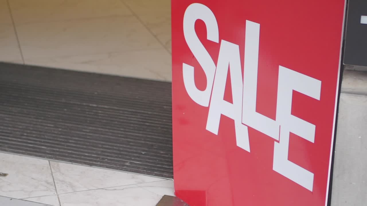 Sale Sign at Store Entrance
