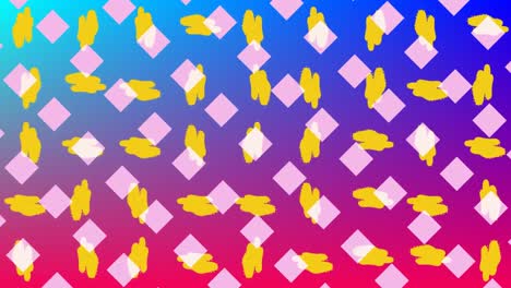 rotating pattern elements over colourful background