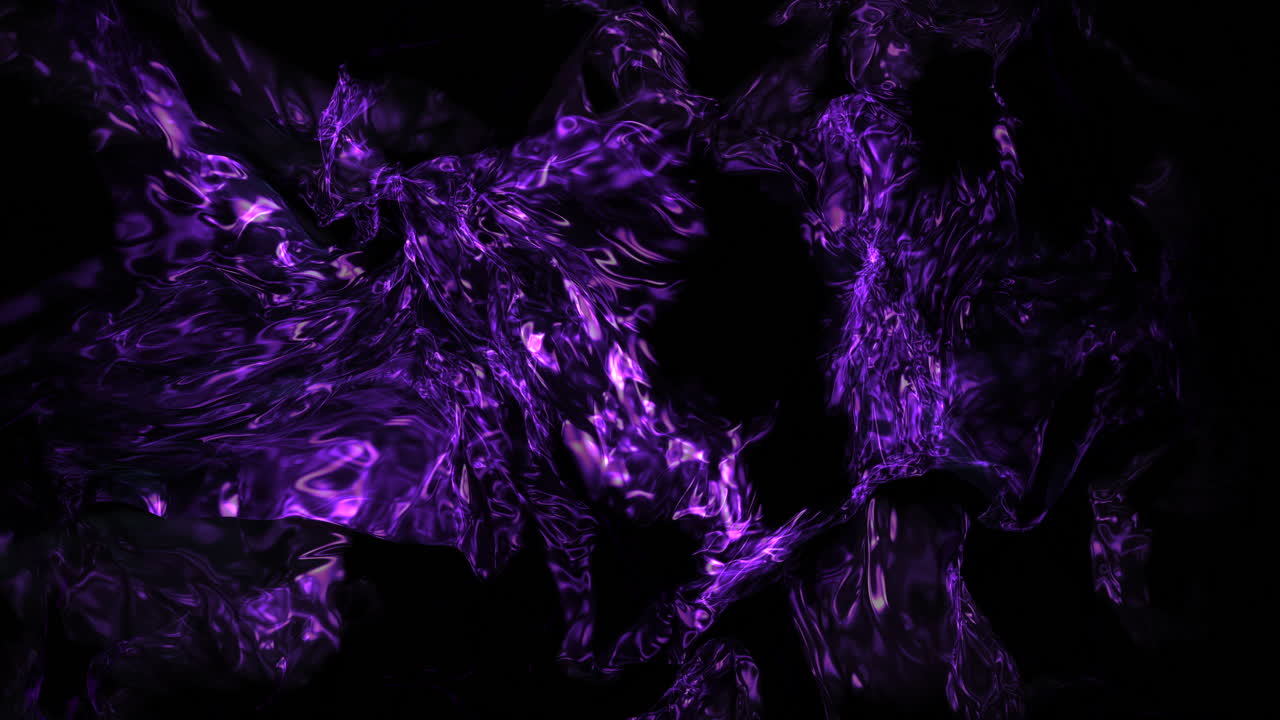 таинственная фиолетовая жидкость течет по черной поверхности