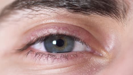 close-up of a man's eye