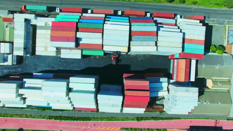 aerial view of a busy container terminal