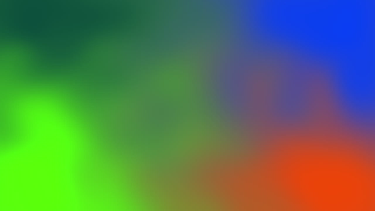 animación de formas abstractas en movimiento de color verde, azul y naranja vibrantes
