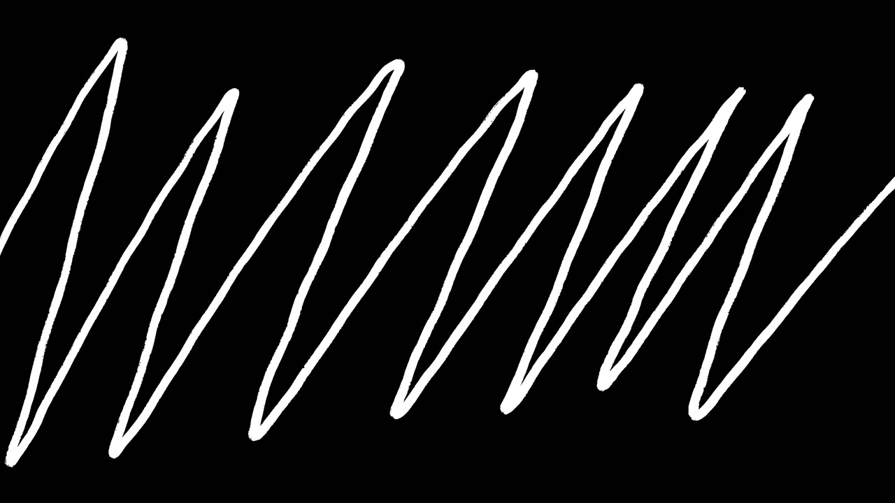 Linee bianche a zigzag animate che scorrono su sfondo nero.